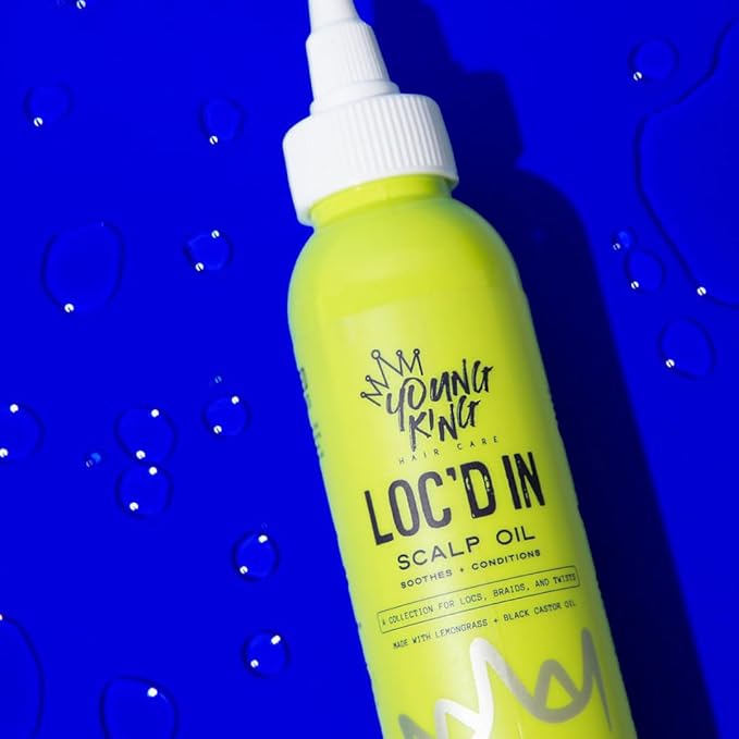 YOUNG KING HAIR CARE Scalp Oil for Boys & Men | Nourishes & Strengthens Curls | Black Castor Oil + Lemongrass | Moisturizes Dry Scalp & Hair | For Curly Hair, Braids, Locs & Twist | Plant Based | 4oz