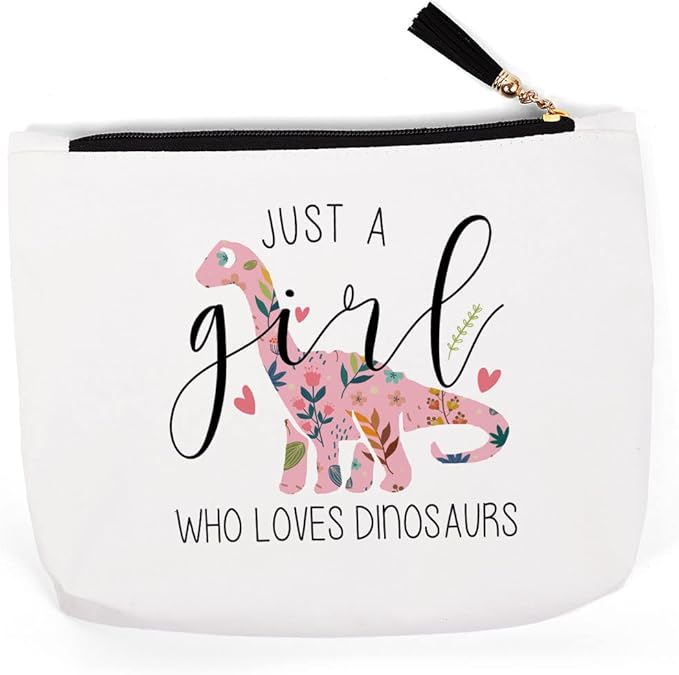 Girls Dinosaur Makeup Bag Cosmetic Bags, Dino Gifts for Women Friends