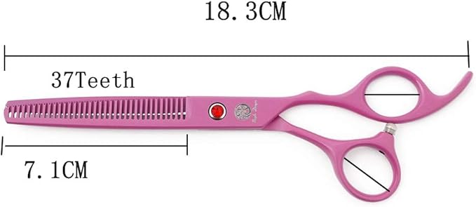 Purple Dragon 7" Dog Grooming Scissors Set with Rhinestone Accent - Pink