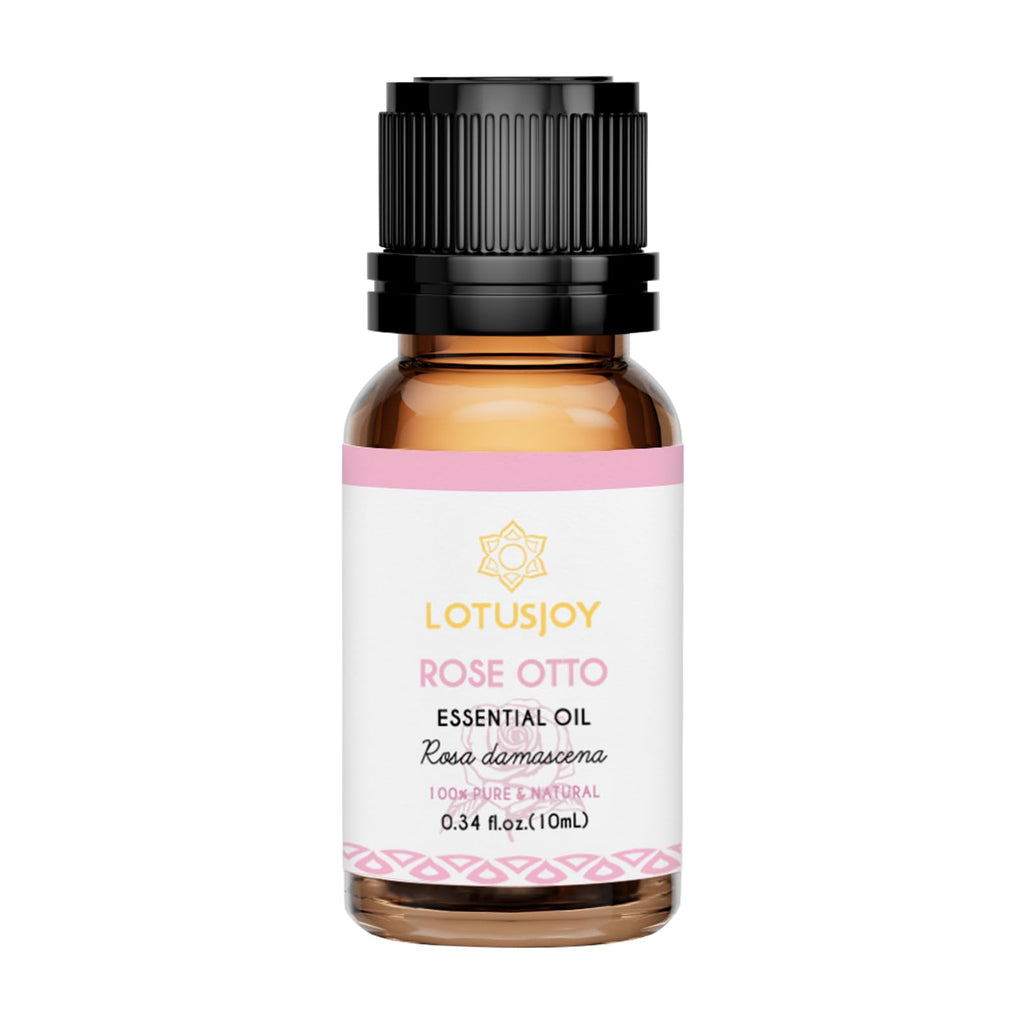 LOTUSJOY Rose Otto Essential Oil, for Skin, Massage, Diffuser, 0.34 Oz
