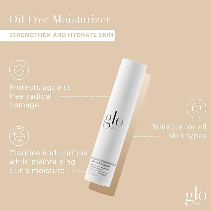Glo Skin Beauty Oil-Free Moisturizer 1.7 Fl Oz – Lightweight Hydrating Face Moisturizer with Hyaluronic Acid, Daily Balancing Face Cream for Oily & Aging Skin