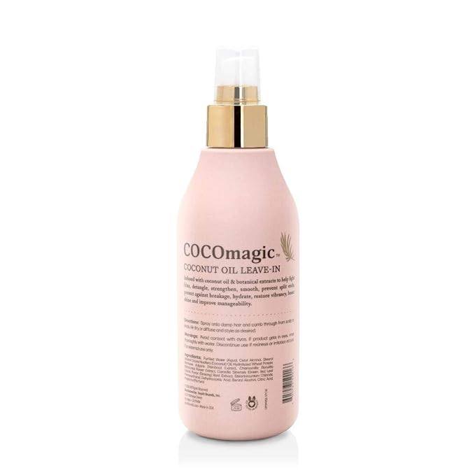 Cocomagic 10-in-1 Leave-in Hair Treatment with Coconut Oil | Hydrate, Detangle, Prevent Frizz | Smooths, Creates Silkiness | Gentle for All Hair Types | Paraben Free, (8 Oz, 2 Pack)