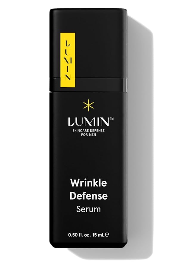 Lumin Wrinkle Defense Serum for Men – Vitamin C & Hyaluronic Acid Face Serum, Lightweight Hydrating Skincare for Smoother-Looking Skin & More Even Appearance, 15 mL