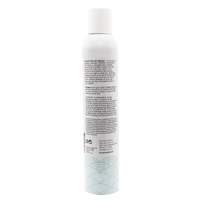 NAVY HAIR CARE Skipper Thickening and Volumizing Hair Spray | Flexible Hold with Buildable Volume for Fine, Thin Hair | Brushable Finish, Humidity Resistant, Fast-Drying | 10 Oz