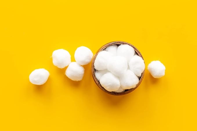 DecorRack 200 Large Cotton Balls, 100% Pure Cotton, Soft and Absorbent