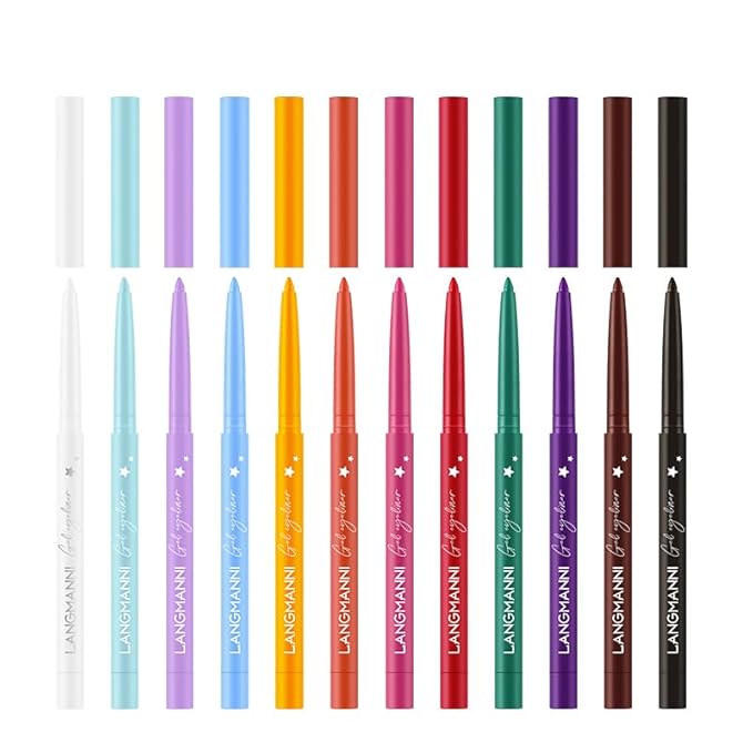 PRALOVIXAE 12 Colors Pro Eyeliner Set - High Pigmented, Waterproof & Smudge-Proof, Long Lasting Liquid Eye Liner Pens for Cat Eye Makeup