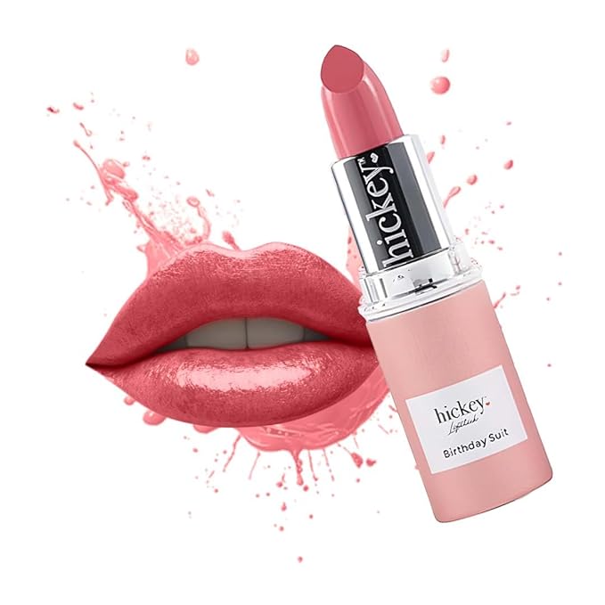 Hickey Lipstick Refill - Birthday Suit (Best Nude) - Hydrating Formula with Jojoba Oil, Long Lasting Velvet Finish Formula - Vegan & Gluten-Free