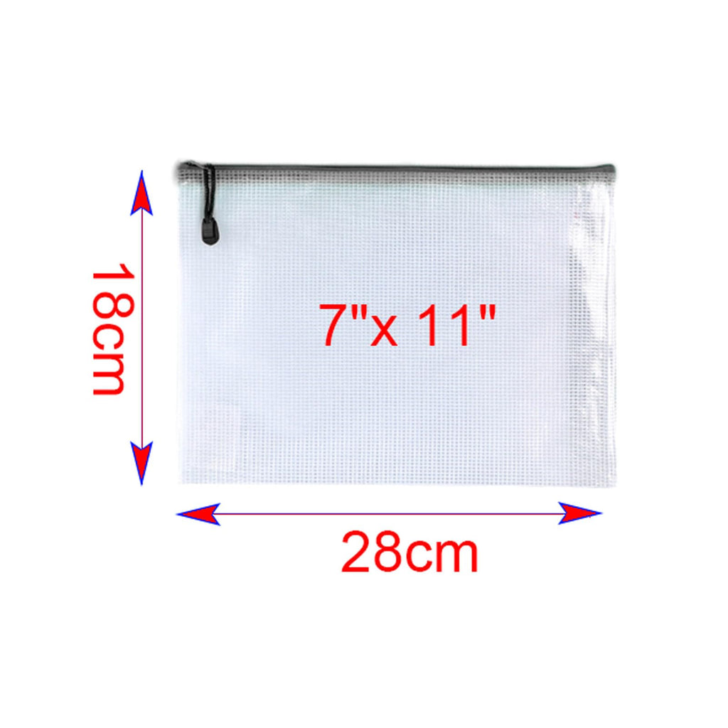 Oaimyy-16Pcs, 7" x 11" inches Mesh Zipper Pouch, Plastic Zip File Folders Puzzle Bags for Organizing,for Office Supplies,Travel,Home Storage-Multicolor