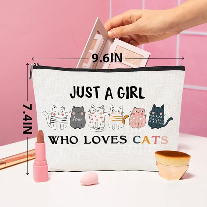 Funny Cat Gifts Makeup Bag Cat Gifts for Girls Cats Lover Cosmetic Bag