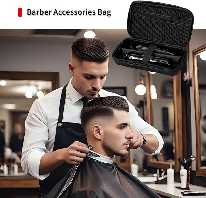 Janebert Hard Travel Case for Hair Clippers, Hair Cutting Barber Supplies Holder, Trimmer Organizer Storage Bag for Ufree/Hatteker/Oneisal/Wahl 5Star/Andis Men Razor Guard Grooming Kits (Black)