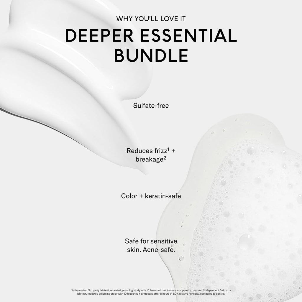 SEEN Shampoo & Deeper Conditioner Bundle, Fragrance Free - Non-Comedogenic Hair Care Set, Dermatologist-Developed, Safe for Sensitive, Eczema & Acne-Prone Skin