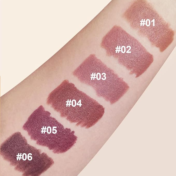 QIDSTERS Matte Lipstick Crayon for Women, Dark Purple 24 Hour Lipstick Lip Liner Pencil, Neutral Lip Stick Lipliner Long Lasting Waterproof Smudge Proof, Vegan & Cruelty-Free, 05