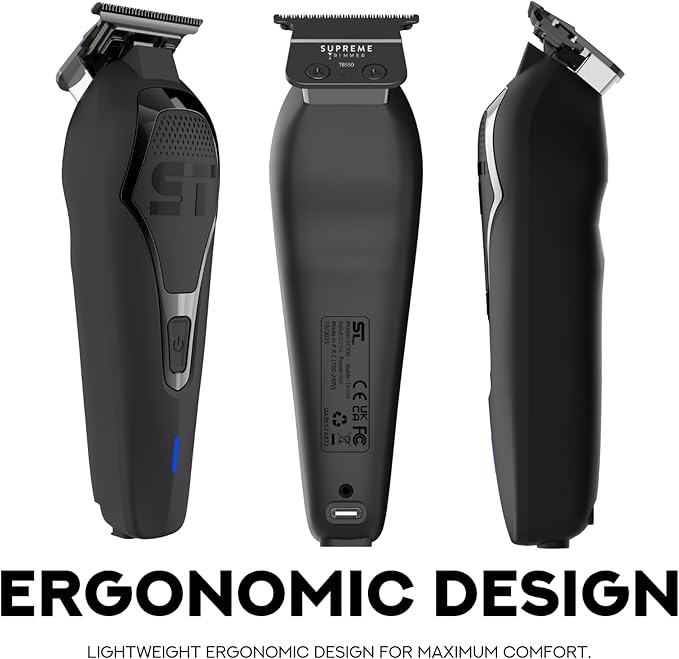 Supreme Trimmer Darkstar 72 Trimmer ST700 with Magnetic Vector Motor | 180 Min Run Time, 9000 RPM Barber Hair Trimmer | Low Noise, Professional Beard Trimmer DLC Blades (Black)