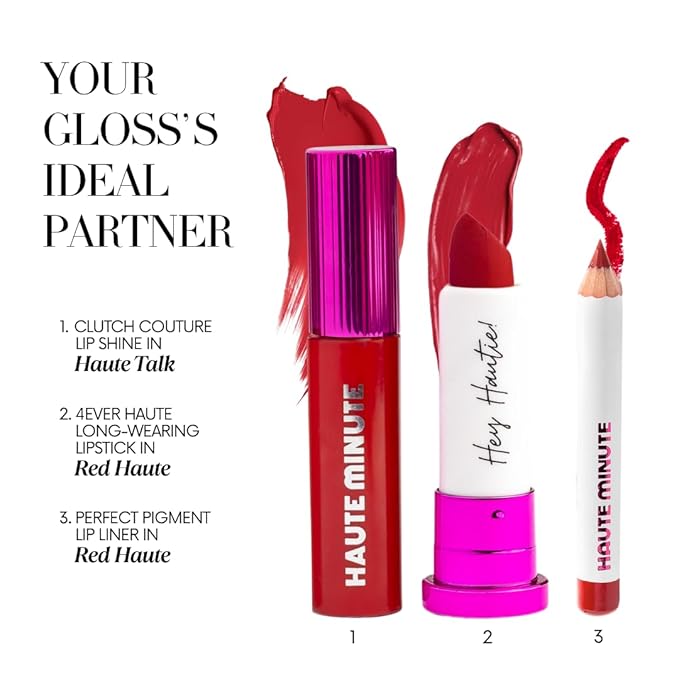Haute Minute Makeup Mini Clutch Couture Lip Shine Gloss, Non-Sticky Lip Gloss, Vegan & Cruelty-free, High Shine Finish & Moisturizing - Haute Talk