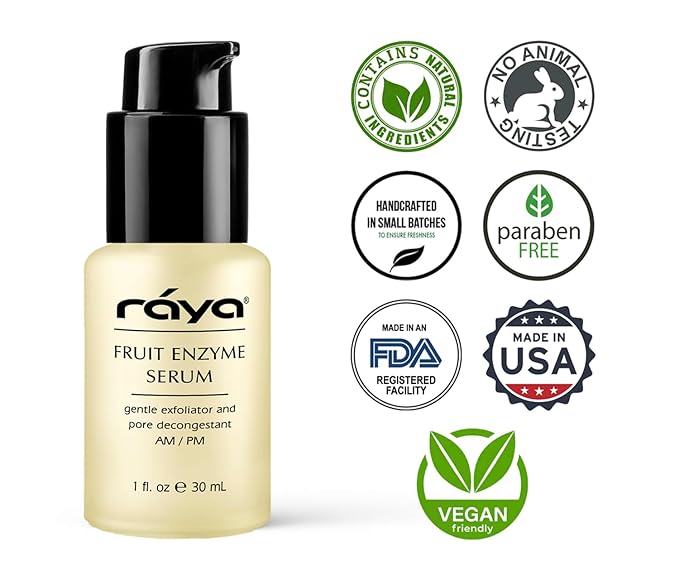 RAYA Fruit Enzyme Serum 505 for Oily Skin, Matte Finish Facial Gel, 2 Oz