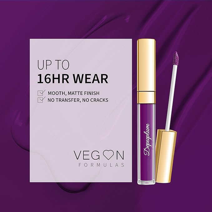 Depuplum Purple Lipstick Matte for Women ColorStay Long Lasting Lipsticks