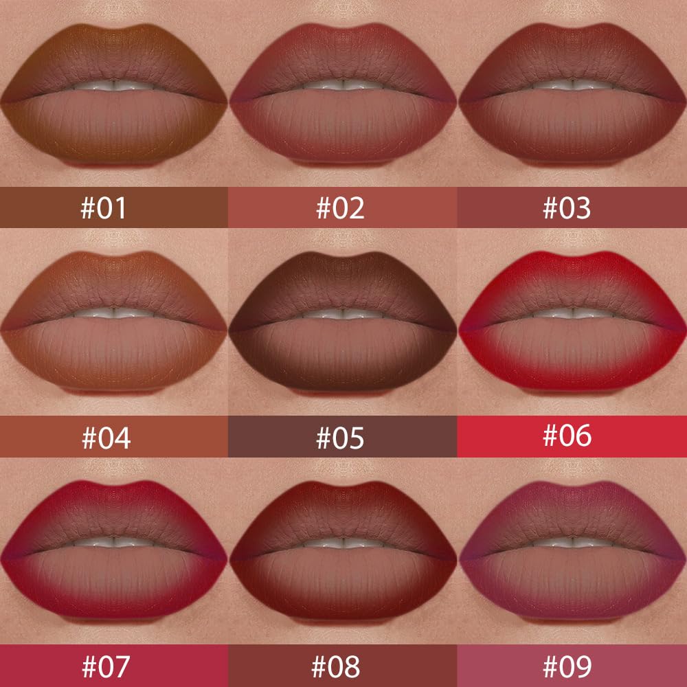 JUAAZIN Mauve Gradient Matte Lip Liner Pencil Crayon for Women - Waterproof Smudge-Proof Kissproof Long-Wear Lip Pencil, Flawless Contour Ombre Effect Lip Crayon,Creamy Pigmented Lip Liner 09#