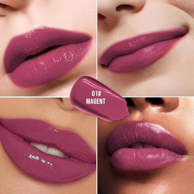 Nourishing High-Shine Lip Gloss,Hydrating & Moisturizing Lip Tint, Non-Sticky, Long-Lasting Glossy Lip Stain,Softens & Plumps Lips for Smooth,Gentle Formula for Dry Lips 01#Magenta