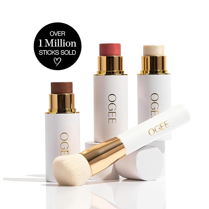 Ogee Face Stick Trio, Golden Contour Stick Makeup Collection, Blush Stick