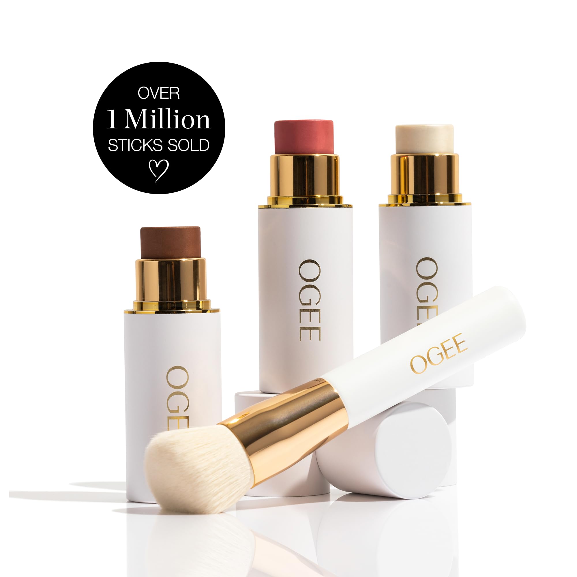 Ogee Face Stick Trio, Golden Contour Stick Makeup Collection, Blush Stick