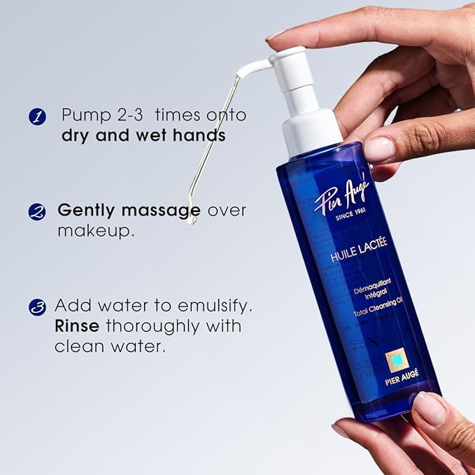 Pier Augé Cleansing Oil for Face, Makeup Remover Oil & Facial Oil Cleanser, Dissolves Waterproof Makeup, Sunscreen & Impurities, Deep Oil Cleanser for All Skin Types, 6.7 Fl Oz