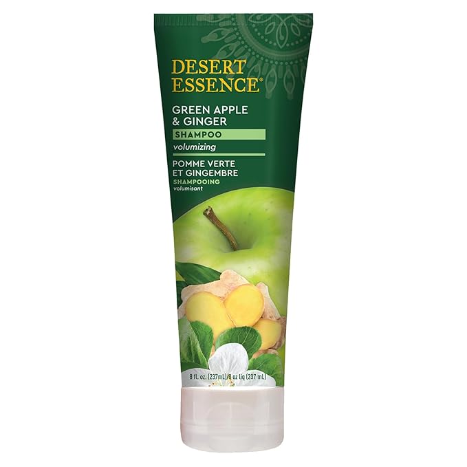 Desert Essence Green Apple and Ginger, Volumizing Shampoo, 8 oz