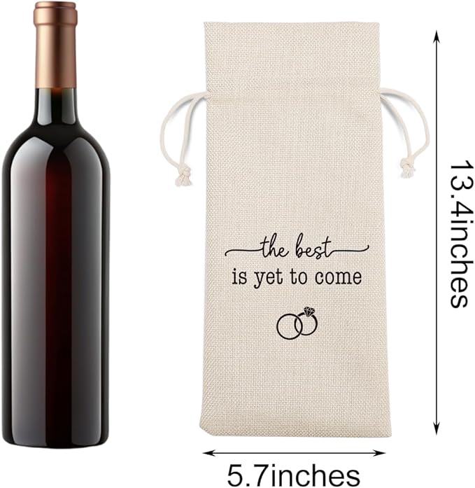 Engagement Wine Gift Bag Wedding Engaged Gifts for Newlyweds Couple Women Men Bridal Shower Gifts for Bride and Groom Pairs Well with Wedding Planning The Best Is Yet to Come Wine Bags