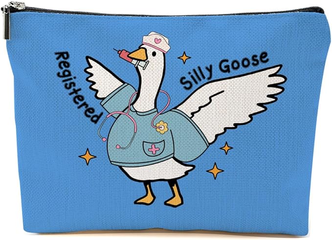 BQXH Nurse Practitioner Gifts Makeup Bag, Funny Goose Cosmetic Bag