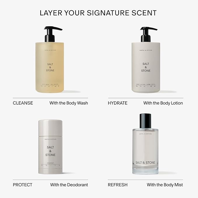 Salt & Stone Body Lotion for Women & Men, Vegan, Santal & Vetiver 3.4 fl oz