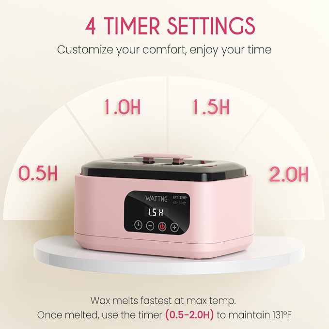 Wattne Paraffin Wax Machine for Hands and Feet, 3500ml Paraffin Wax Warmer with Timer 123456