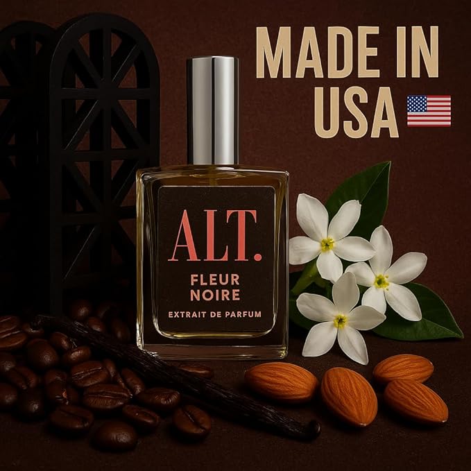 ALT. FRAGRANCES Fleur Noire - Inspired by Blk Opiu.m Perfume for Women, Extrait de Parfum, Long Lasting Fragrance with Coffee, Jasmine & Vanilla Notes, 60ml