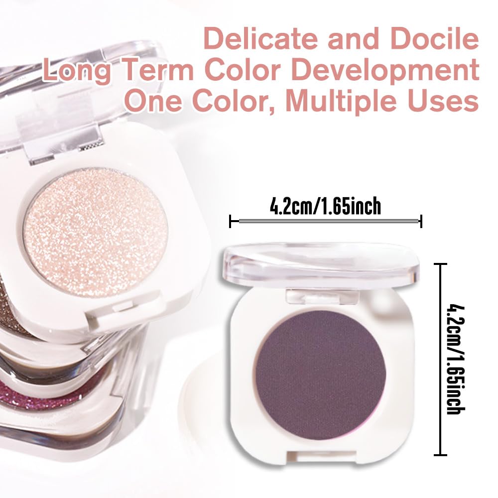 Single Matte Eye Shadow Palette Makeup, Eggplant Matte Eyeshadow for Older Women, Monochrome Eye Shadow Makeup, Pigmented Waterproof Sombras Para Ojos, Vegan, Talc, Paraben & Cruelty Free, 15