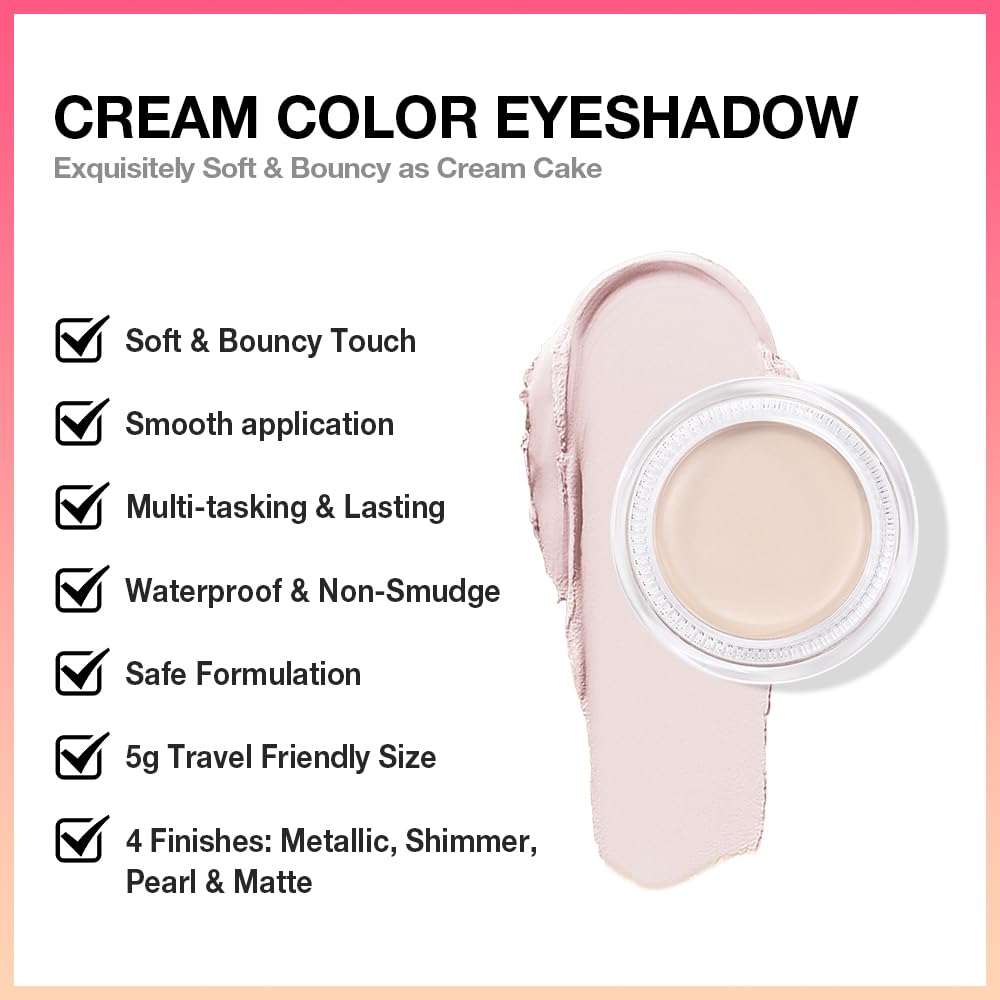 FeiCuiYun Single Cream Bright Nude Matte Eyeshadow Palette Makeup, Natural Single Mini Instant Holographic Eyeshadow For Women, Sombras Crema Para Ojos, Talc, Paraben & Cruelty Free, R01