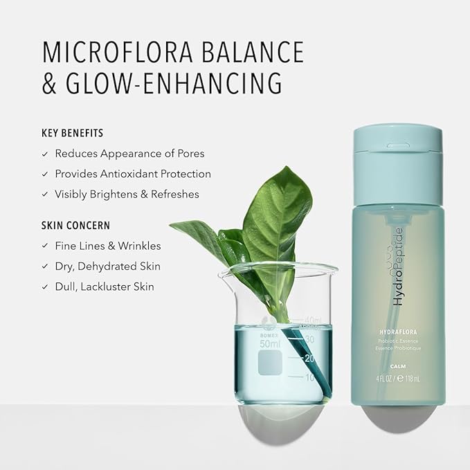 HydroPeptide HydraFlora Probiotic Face Mist | Hydrating Facial Mist with Prebiotics & Probiotics | Balances Skin Barrier, Refines Pores & Refreshes Skin | 2.7 fl oz