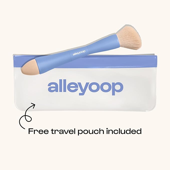 Makeup Brush Set Alleyoop Multi-Tasker 4-in-1 Travel Make Up Brush Set – Compact Makeup Brushes for Foundation, Blush, Bronzer, Contour, Eyeshadow, Brows & Liner