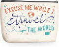 Jealance Funny Travel Gifts for Women Makeup Bag Travel Essentials Cosmetic Bags Toiletry Bag Flight Vacation Gifts for Sister Mom Travelers Girls Trip Birthday Mothers Day Anniversary