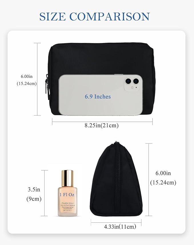 Aosbos Small Makeup Pouch, Travel Cosmetic Bags for Women,Travel Pouch