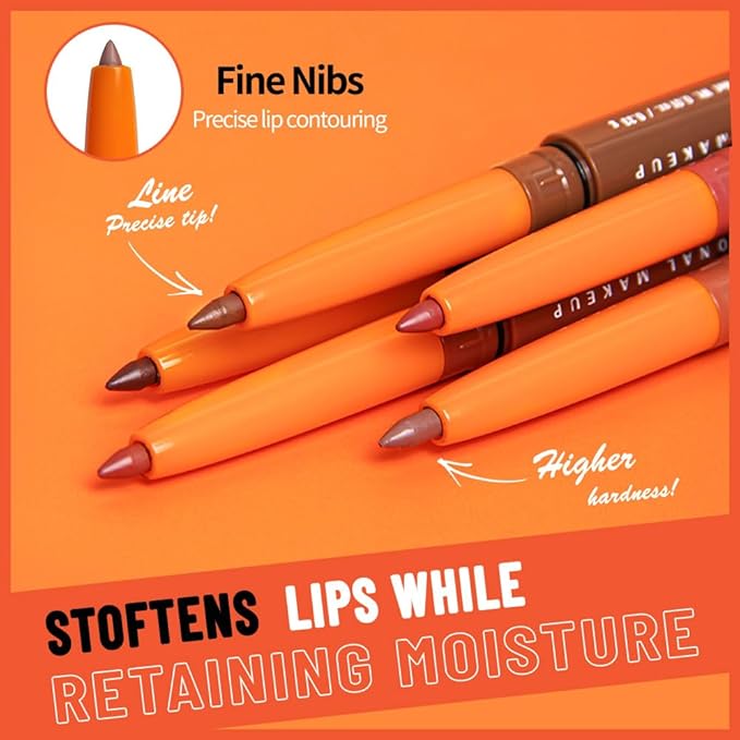 KXmzeG Matte Lip Liner Pencil for Shaping Lips, Retractable Creamy Brown Crayon LipLiner Pencil, Long Lasting Waterproof Lipstick Lip Liner Makeup, Vegan Beauty 05#