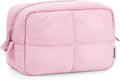 Narwey Puffy Makeup Bag Travel Toiletry Bag, Cute Cosmetic Bag for Women
