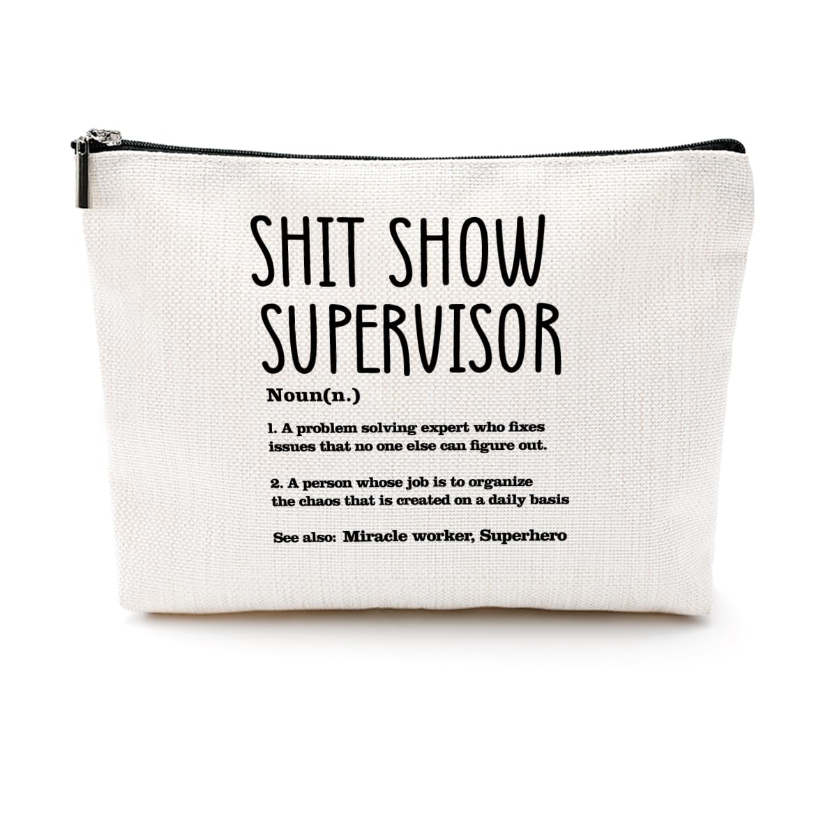CQM Supervisor Gifts for Women Sarcastic Makeup Bag Thank You Gifts Cosmetic Bag Funny Zipper Pouch Boss Farewell Appreciation Gifts for Coworkers Mentor Manager Leader Christmas Birthday Gifts