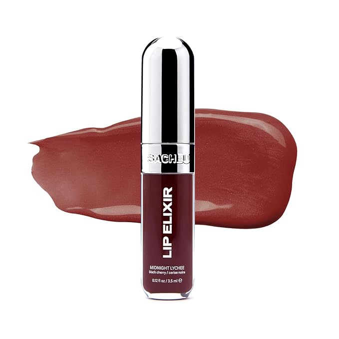 Sacheu Lip Elixir Hydrating Lip Gloss, Midnight Lychee