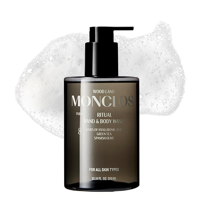 MONCLOS Ritual Hand & Body Wash (10.14 fl oz) - Hydrating pH-Balanced Body Cleanser with Olive Oil, 8-Complex Hyaluronic Acid, and Ceramides for Smooth and Comfortable Skin
