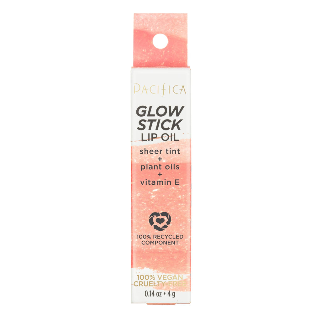 Pacifica Lipstick Oil – Glow Stick Lip Tint Oil - Hydrating Tinted Lip Balm with Vitamin E for Moisturized Lips, Sheer Tint & Natural Gloss, Vegan & Cruelty-Free, 0.14 oz (Pale Sunset)