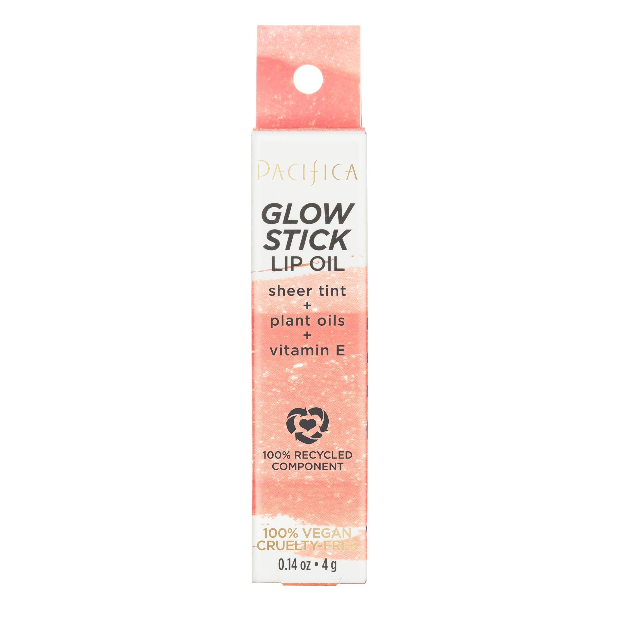Pacifica Lipstick Oil – Glow Stick Lip Tint Oil - Hydrating Tinted Lip Balm with Vitamin E for Moisturized Lips, Sheer Tint & Natural Gloss, Vegan & Cruelty-Free, 0.14 oz (Pale Sunset)