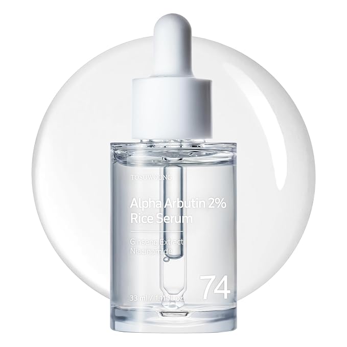 TOSOWOONG Alpha Arbutin 2% Rice Serum for Dark Spots & Even Tone, Glow