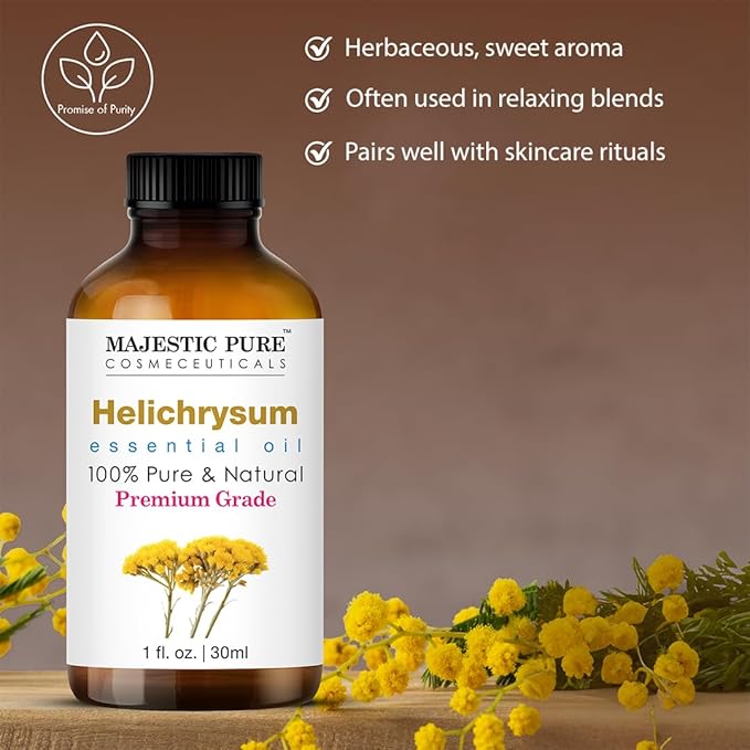 Majestic Pure Helichrysum Essential Oil for Diffuser - 1 fl oz