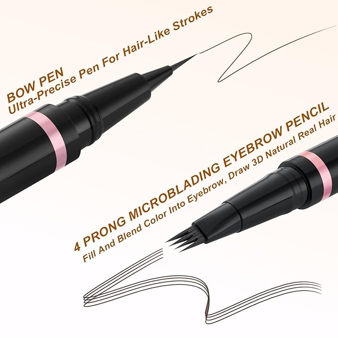 LAVONE Eyebrow Pen Kit, Waterproof Brow Pencil, Pomade, Eyeliner, Chocolate