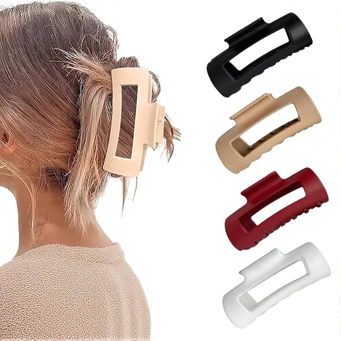 Fashion Hair Clips, Cloud Hair Pins for Women, 3.9 inch Hair Claw Clip for Thick/Fine/Thin/Curly Hairstyle, Multicolor 4 Pack