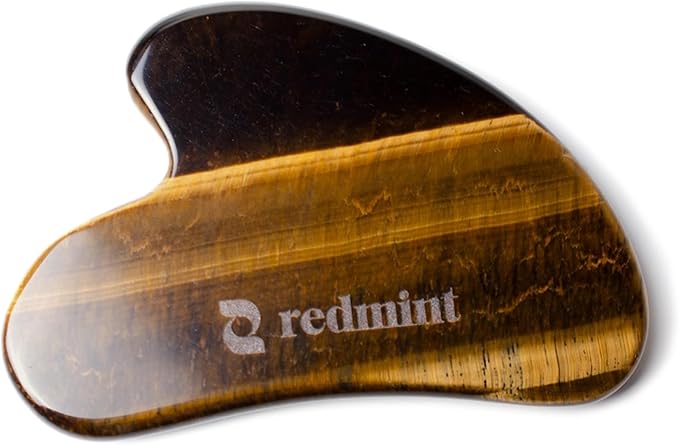 Redmint Tiger Eye Gua Sha Tool for Face, Natural Stone Facial Massage Tool