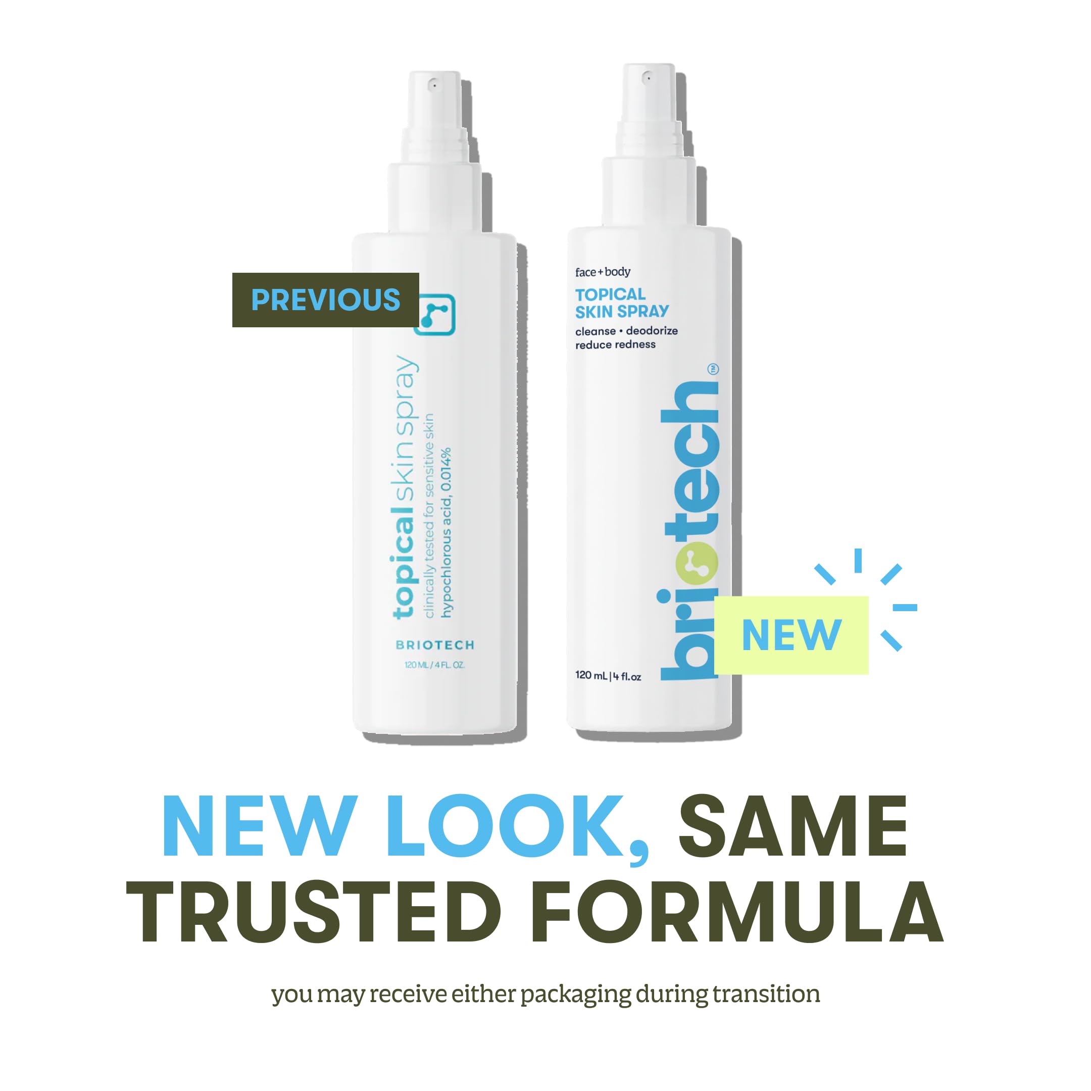 BRIOTECH Topical Skin Spray, Pure HOCl, Tattoo & Piercing Aftercare, Sea Salt Cleansing Solution, TSA Approved Travel Size, Hypochlorous Acid Facial Mist, Skin Care Relief for Bumps Scars & Blemishes